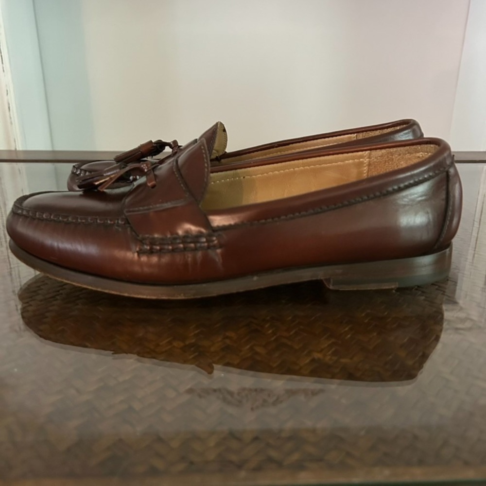 Cole Haan Men's 9.5D Pinch Tassel Leather Loafers Shoes Burgundy Preppy Classic - Picture 5 of 16